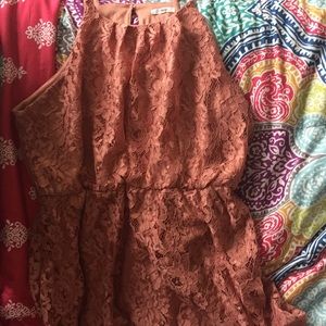 maurice’s rose colored lace dress with a slip | XL
